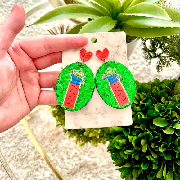 Toy Story Alien Acrylic Earrings - Picture 3 of 4